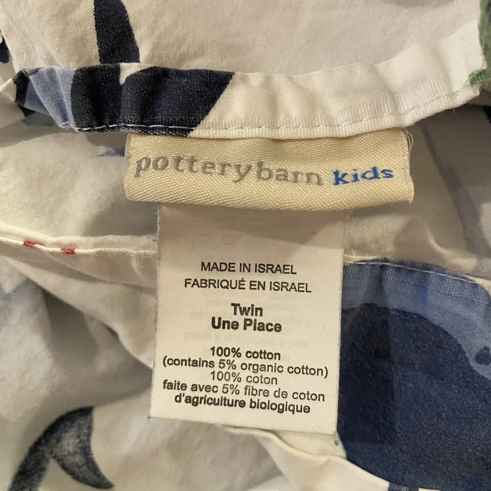 POTTERY BARN‎ KIDS Shark Bite Twin Flat Sheet Organic Cotton